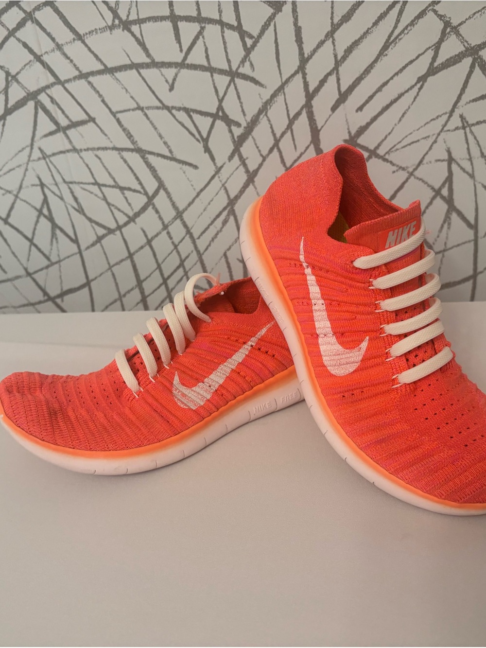 Nike Free RN Flyknit Hyper Orange Sneakers - US 7.5